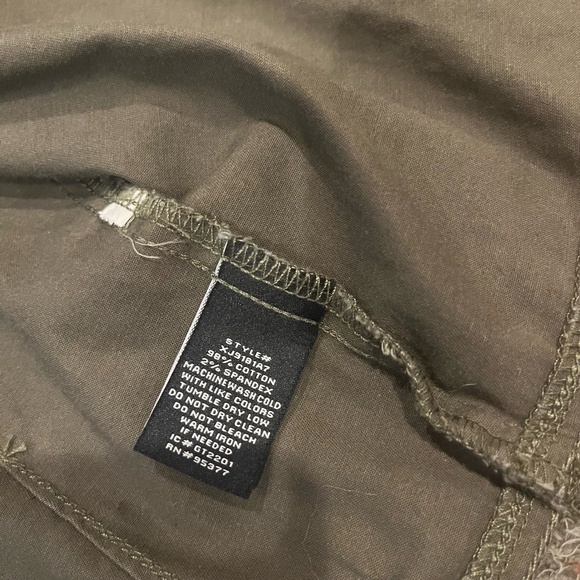 Sanctuary Green Camo {rint Jacket Blazer Frayed Hem Long Sleeve Top Size Large - Picture 8 of 8